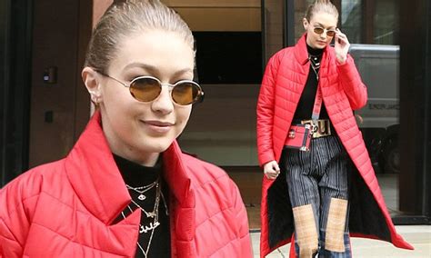 gigi hadid steps out in eclectic ensemble in nyc daily