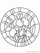 Coloring Stained Glass Pages Printable Flower Window Flowers Pattern Colouring Patterns Print Sheets Medieval Mandala Tiffany Kids Easter Template Adult sketch template