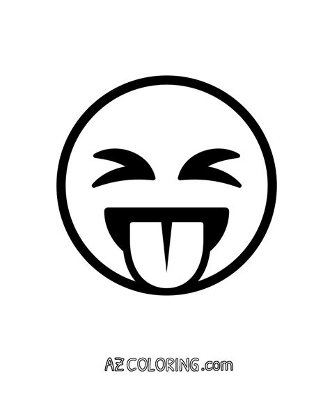 Face With Stuck Out Tongue And Tightly Closed Eyes Emoji Coloring Page