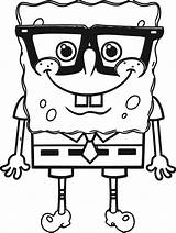 Glasses Coloring Sunger Sponge Bob Wecoloringpage Pages Cartoon sketch template