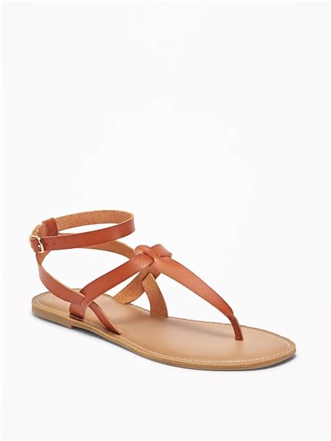 Old Navy Women S Faux Leather T Strap Sandals Ember Size 6 1 2 T