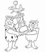 Flintstones Coloring Pages Fred Bowling Flintstone Rubble Barney Characters Action Fun Some sketch template