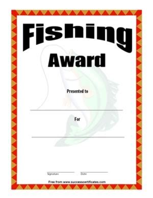certificate  fishing fishing award  certificate templates