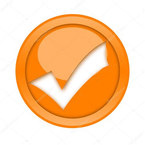 orange check mark button stock photo  skovoroda