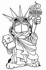 Liberty Coloring Statue Pages Garfield Crown Getcolorings Netart Print Color sketch template