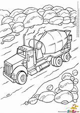 Truck Coloring Cement Popular sketch template