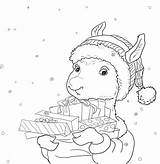 Llama Coloring Pages Printable Pajama Christmas Kids Drama Color Red Pajamas Print Holiday Gifts Book Cute Coloringhome Getcolorings Frozen Choose sketch template