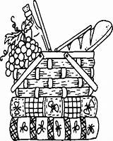 Coloring Pages Basket Fruit Kwanzaa Library Clipart Summer Kids sketch template