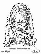 Monster Scary Coloring Pages Printable Color Getcolorings Print sketch template
