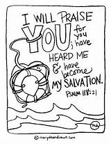 Praise Salvation sketch template