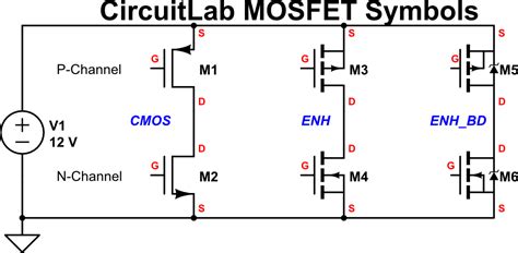 mosfet schematic symbols blog circuitlab