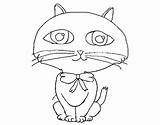 Coloring Cat Moustache Long Coloringcrew Pages sketch template