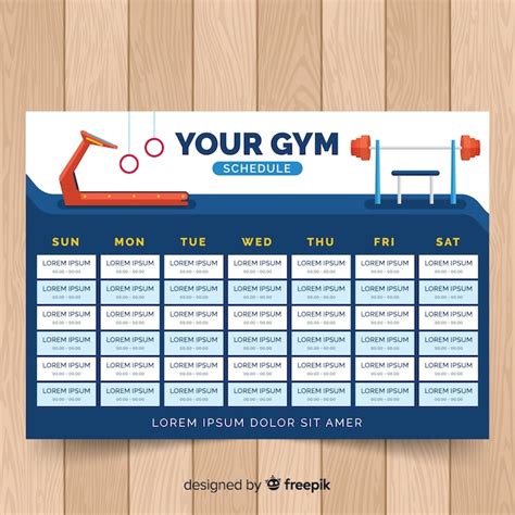 gym  fitness schema sjabloon gratis vector