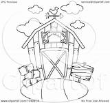 Barn Coloring Outline Pages Illustration Royalty Bnp Studio Rf Clip Red Printable Getcolorings Color sketch template
