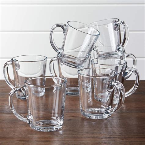 moderno clear glass coffee mug set of 8 reviews crate