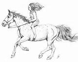Bareback Riding Drawing Horse Girl Etsy sketch template