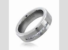 Bling Jewelry Titanium Channel Set CZ Mens Wedding Band Ring