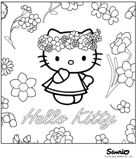 sweet  kitty  flower coloring pages disney coloring pages