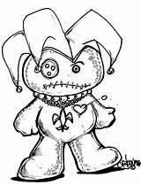 Voodoo Doll Gras Mardi Coloring Pages Tattoo Drawing Drawings Dolls Vodoo Adult Svg Horror Jester Deviantart Creepy Draw Printable Cute sketch template