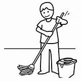 Mop Mopping Drawing Coloring Child Color Pages Broom Getcolorings Sketch Escoba Getdrawings Area Template Print sketch template