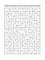 Thanksgiving Printable Maze Mazes Puzzle Puzzles Crafts Find Way Kids Turkey Print Coloring Pages Word Printables Craft Elementary Paper Freekidscrafts sketch template