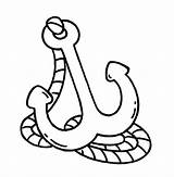 Rope Coloring Designlooter Colouring Anchor Attached sketch template