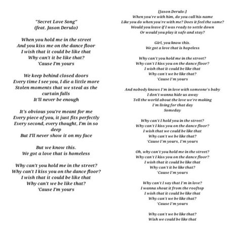 secret love song lyrics greathorwoodhistory