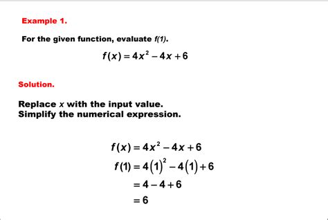math examples collection evaluating quadratic functions mediamath