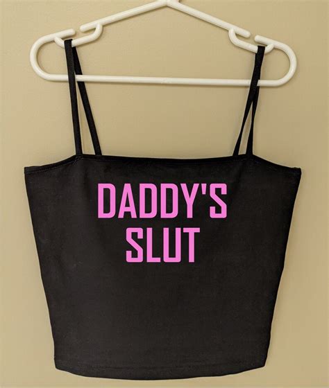 daddy s slut ddlg cropped cami top daddy domme shirt etsy