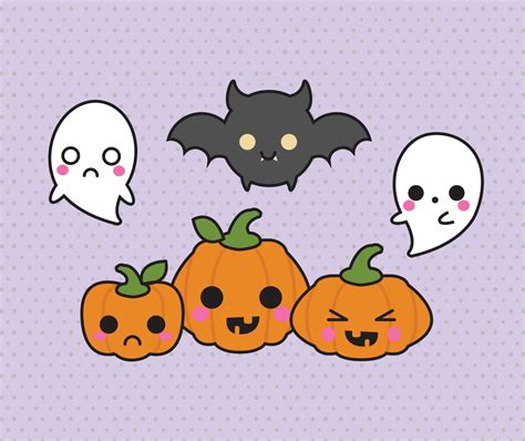 premium vector clipart kawaii halloween clipart spooky