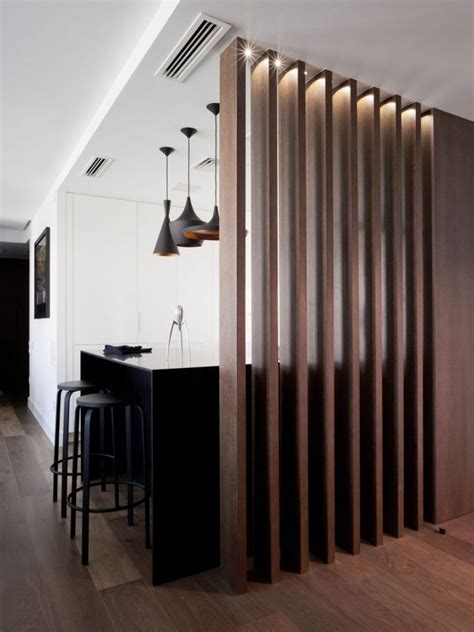 wood slat room dividers  add warmth   home