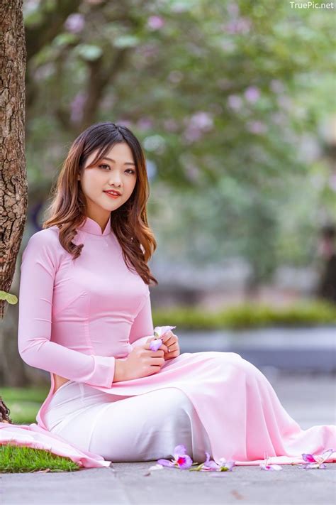 Dreamy Purple Of Ao Dai Gentle And Soft Of Beautiful