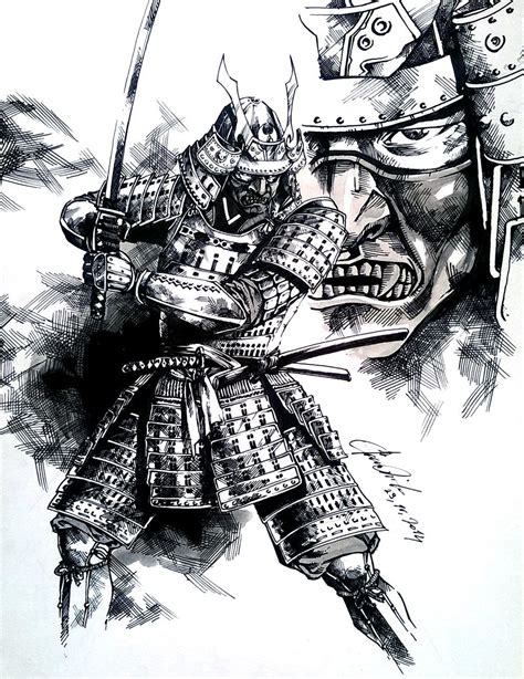 samurai warrior drawing  paintingvalleycom explore collection