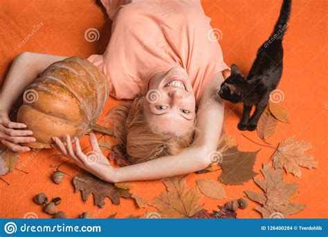 Halloween Wide Banner With Woman Witch With Pumpkin And