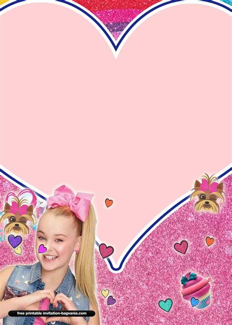 printable jojo siwa birthday invitations templates  printable