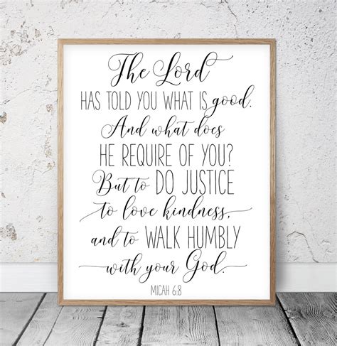 The Lord Has Told You What Is Good Micah 6 8 Catholic Etsy