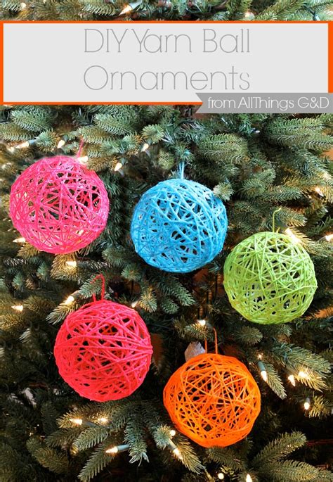 hometalk    yarn ball ornaments