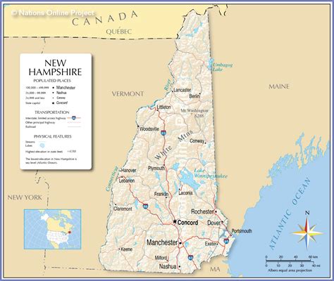 map   hampshire state usa nations  project