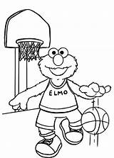 Coloring Exercise Pages Kids Elmo Basketball Printable Cartoon Color Fitness Preschoolers Print Workout Sports Fun Play Physical Crossfit Books Getcolorings sketch template