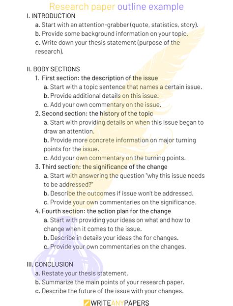 create  research paper outline tips  students