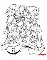 Dwarfs Seven Coloring Snow Pages Drawing 1950s Dwarves Disney Drawings Printable Cartoon Gif Color Characters Book Adult Grumpy Books Disneyclips sketch template