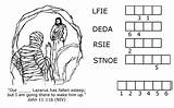 Lazarus Jesus Raises Raised Kids Jumble Phonics Jolly Miracles sketch template