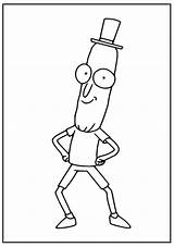 Rick Morty Coloring Pages Mr Poopybutthole Drawing Pickle Book Color Drawings Printable Cartoon Easy Tattoo Magic Sanchez Stencil Characters Und sketch template