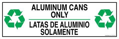 aluminum cans  bilingual recycling sticker decal  ws