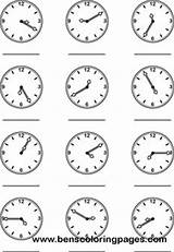 Clock Learn Minutes Coloring Learning Excercise Print sketch template