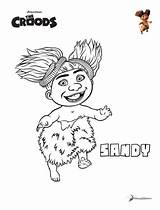 Croods Sandy Colorear Kleurplaat Krudowie Kolorowanki Persoonlijke Animaatjes Malvorlage Kleurplaten Erstellen sketch template