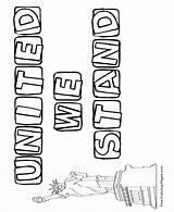 Coloring Pages United 4th July American Stand Liberty Statue Flags sketch template