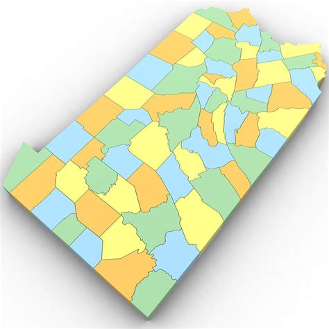Pennsylvania Political Map 3d Model Cgtrader