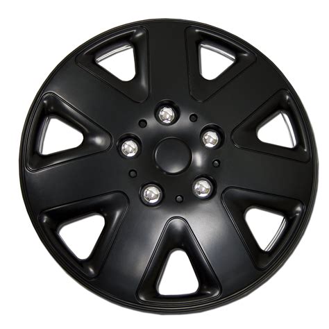 set   matte black hubcaps  wsc  hub caps wheel skin cover  inches  pcs set