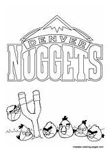 Nuggets Denver Coloring Pages Nba Angry Birds sketch template